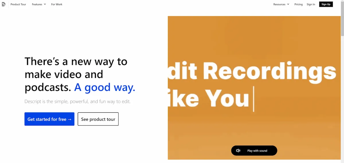 Descript – Melhor Editor de Vídeo com IA