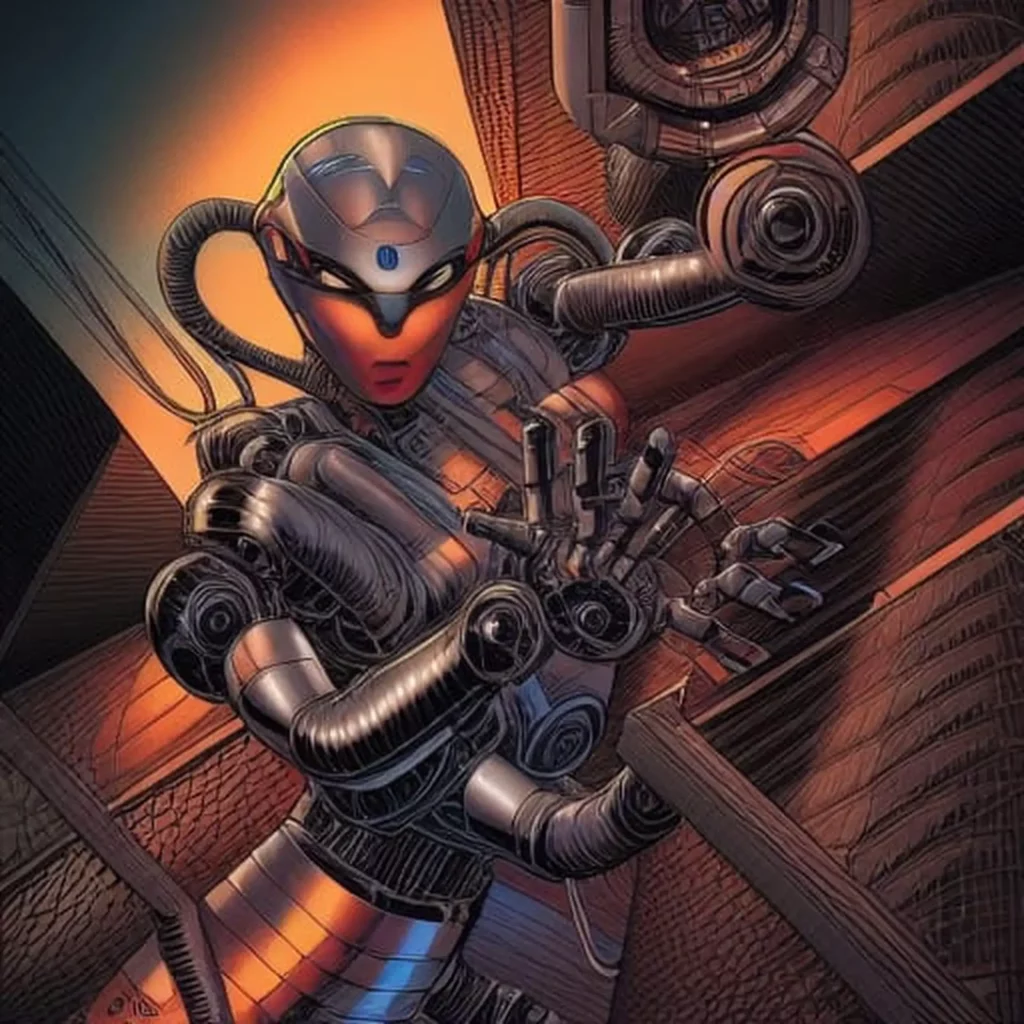 Prompt do gerador de imagem NightCafe AI: Robôs em ascensão