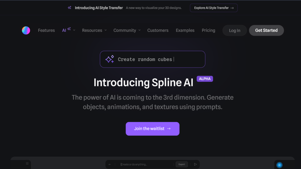 spline ai é um gerador de 3d com inteligência artificial