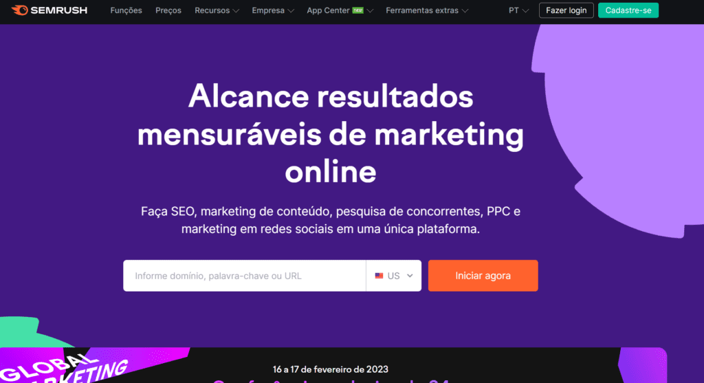 capa do site Semrush
