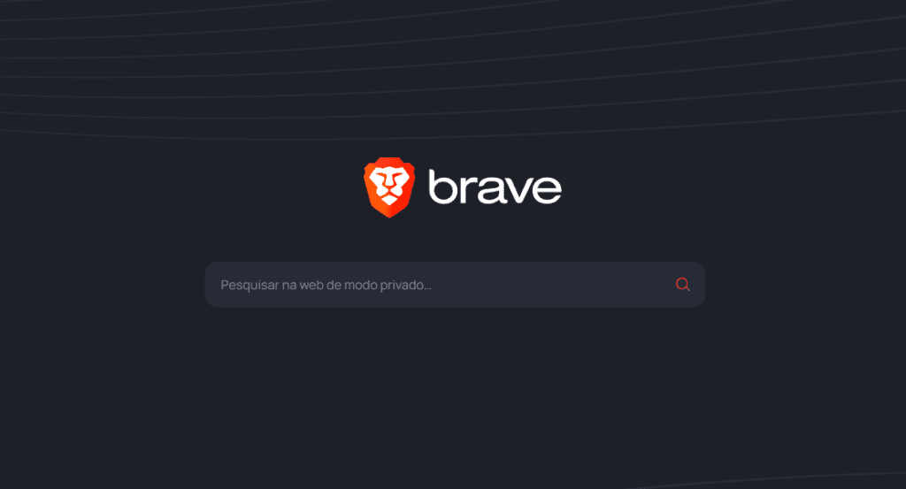 tela do motor de busca do Brave