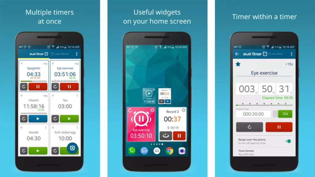 screenshots do Multi Timer StopWatch