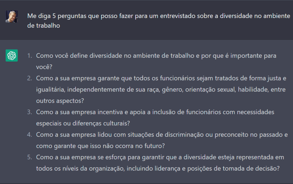 gerar ideias de perguntas para o chatgpt
