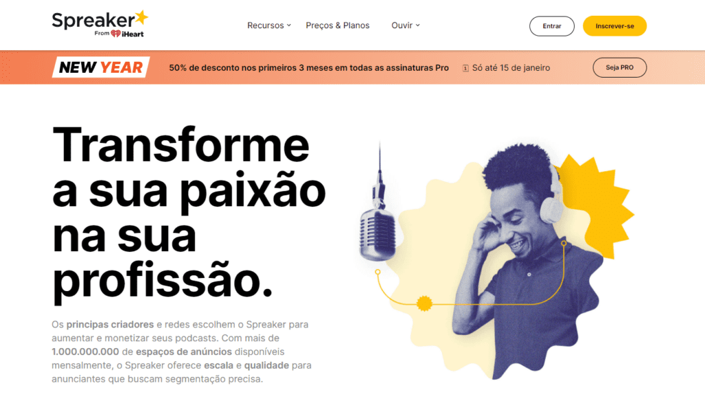 capa do site do Spreaker