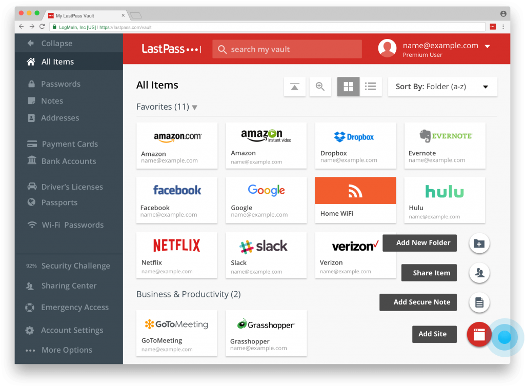 Gerenciador de senhas LastPass
