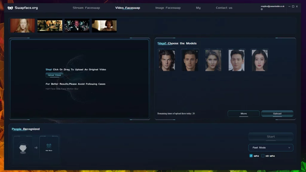 selecionar a cara para o deepfake