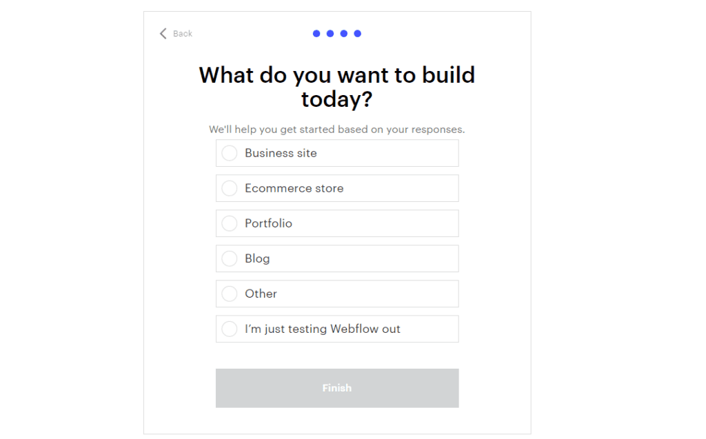 processo de cadastro do webflow