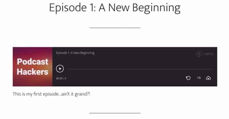 embed do player de podcast Castos