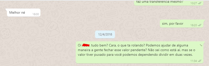 cliente não pagando