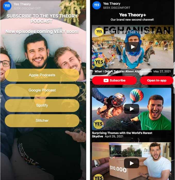 Tap bio do yes theory