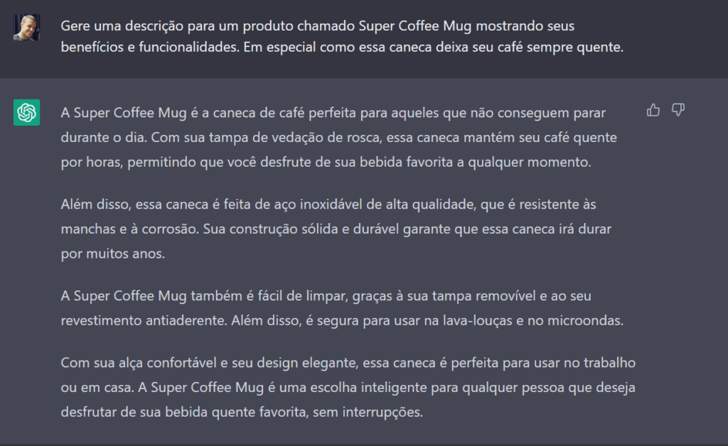 criação de descrição de produtos com o chatgpt