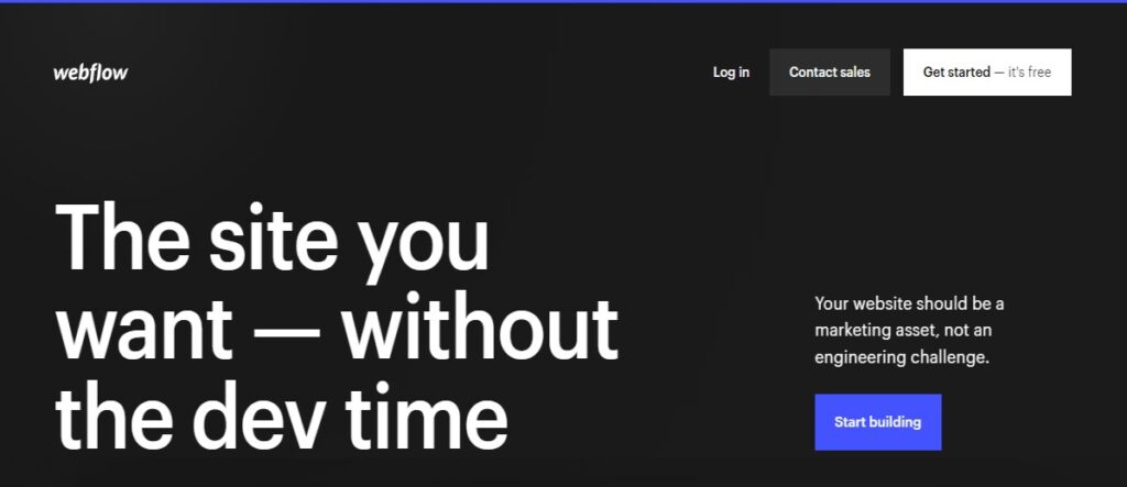 capa do webflow, uma das melhores alternativas ao duda