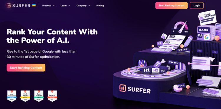 capa do site surfer SEO