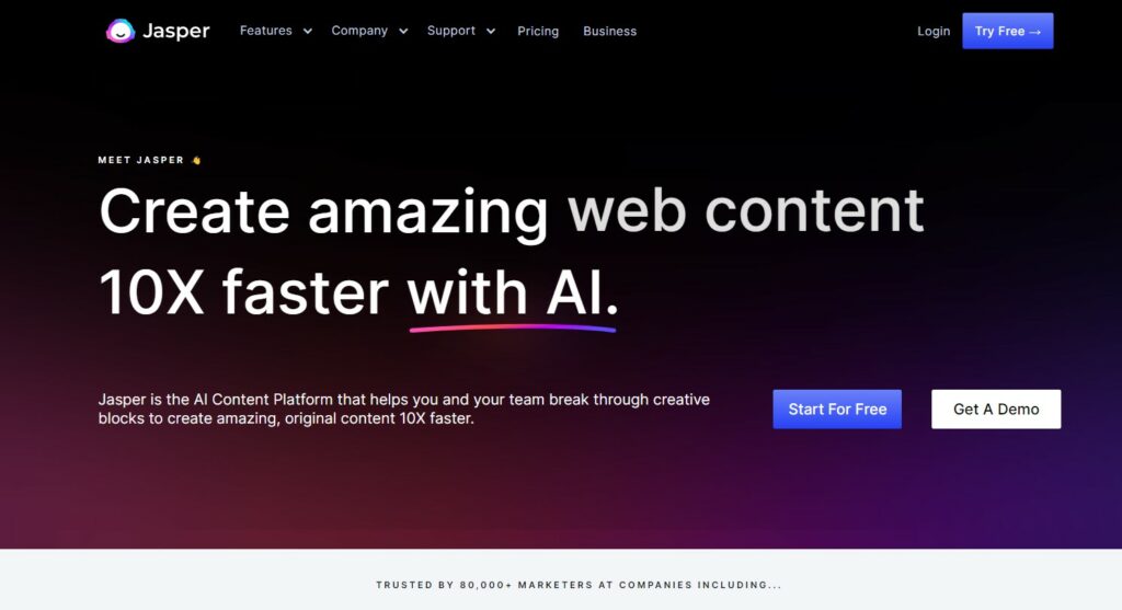 capa do site do jasper.ai