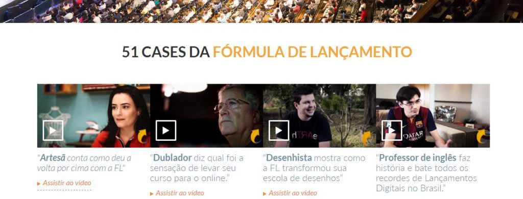 Depoimentos fórmula de lançamento