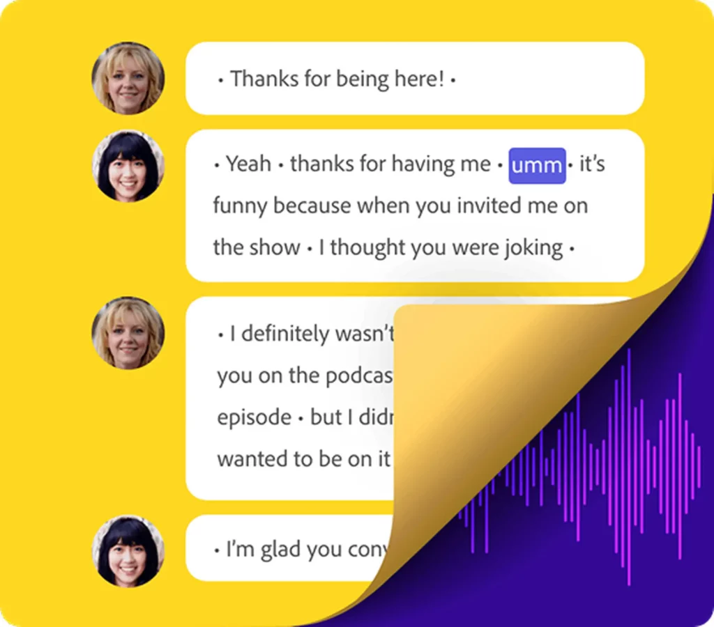 Usar o adobe podcast ai para editar palavras