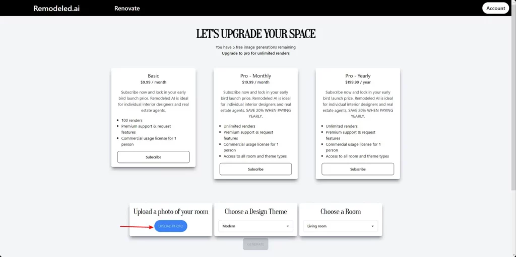 exemplo do site remodeled.ai