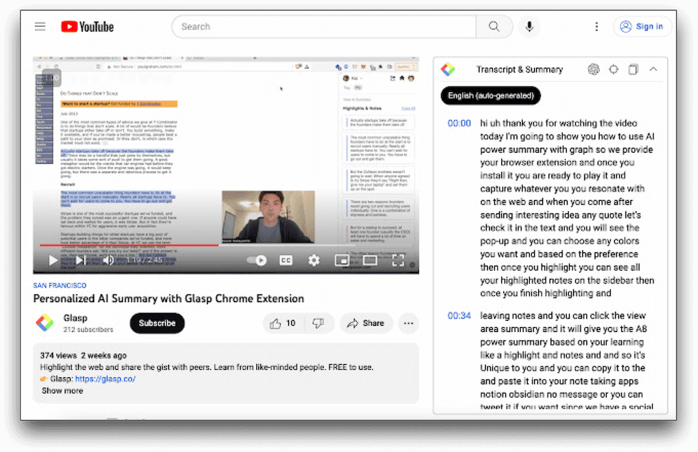 YouTube Summary with ChatGPT