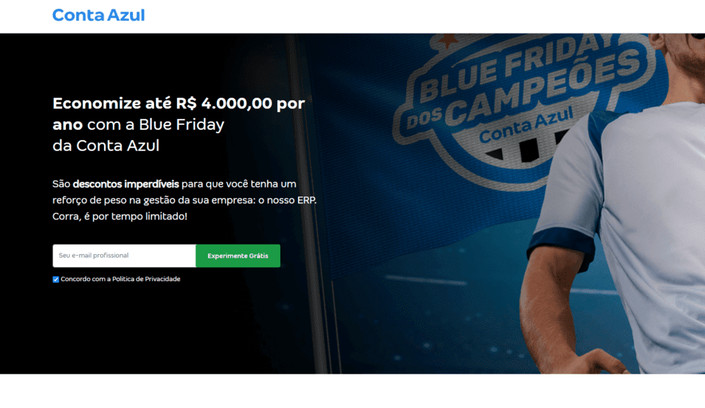 promoção de software na black friday da conta azul