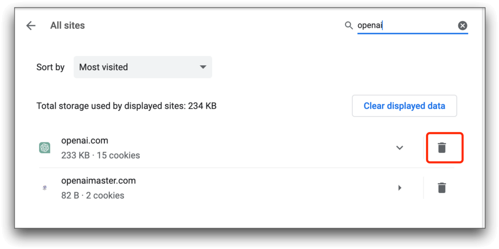 limpar dados do navegador openai