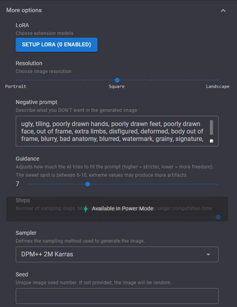 configurações da ferramenta