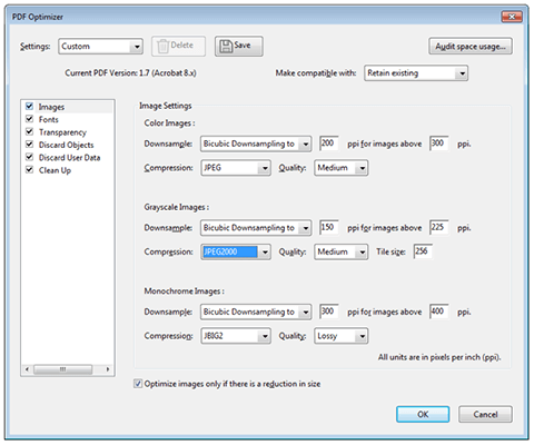 otimizador de pdf do Adobe Acrobat