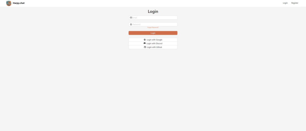 login no harpy chat