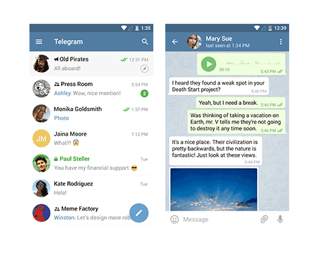 app de bate papo Telegram