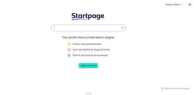tela do Startpage