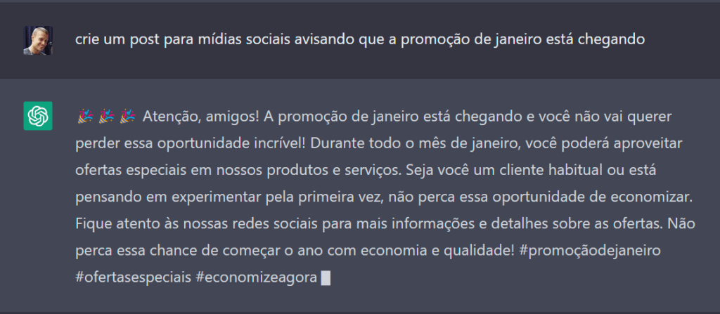 usar o chatgpt para criar posts em mídias sociais