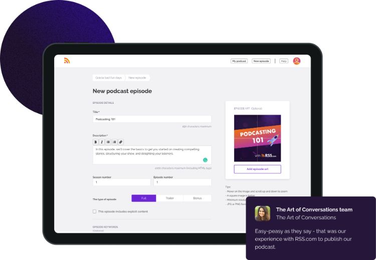 criando um podcast no rss.com
