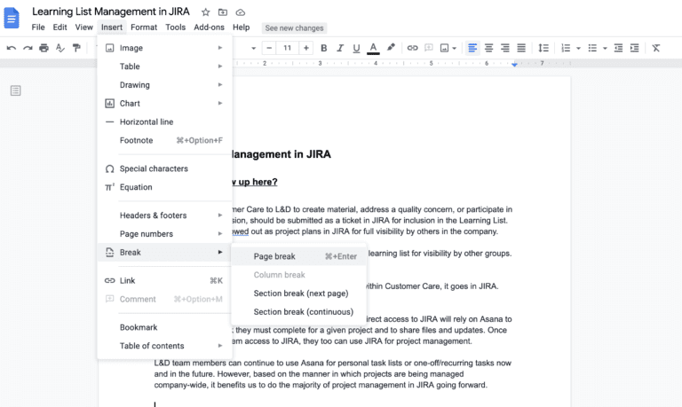 Adicionar uma Página