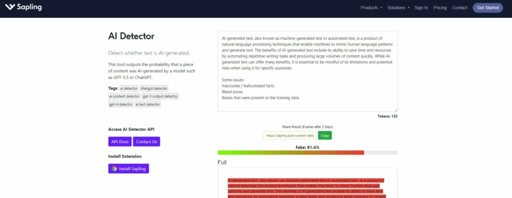 IA detector Sapling