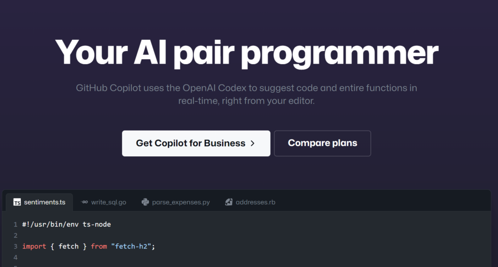É possível usar inteligência artificial para programar com o Github Copilot