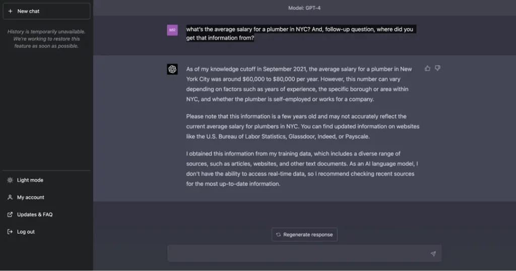 média de salário chatgpt