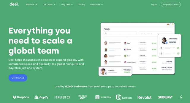 Deel – Plataforma gratuita de RH combina força de trabalho, folha de pagamento e EOR para criar uma experiência perfeita para as equipes de RH