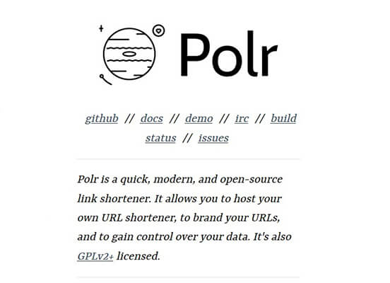 link shortening Polr gratuito