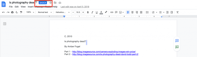 Fazer upload de um documento do Word no Google Docs