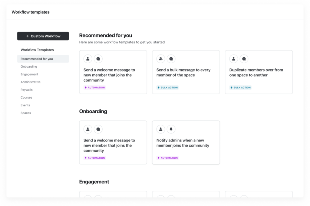 criação de automações no circle.co