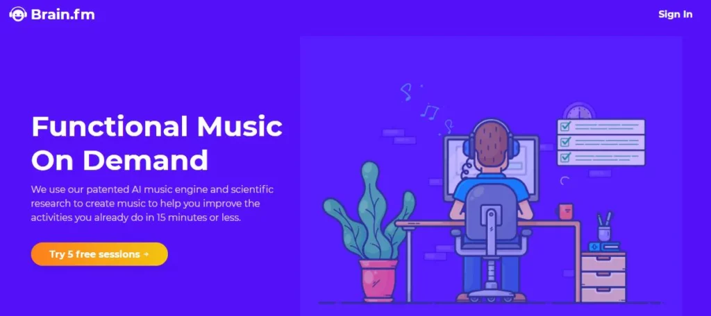 brain.fm gera música com IA para foco no trabalho