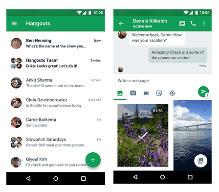 bate papo online com o google hangouts