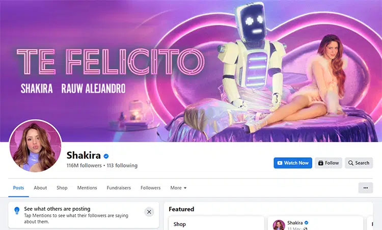 shakira ganha dinheiro no facebook