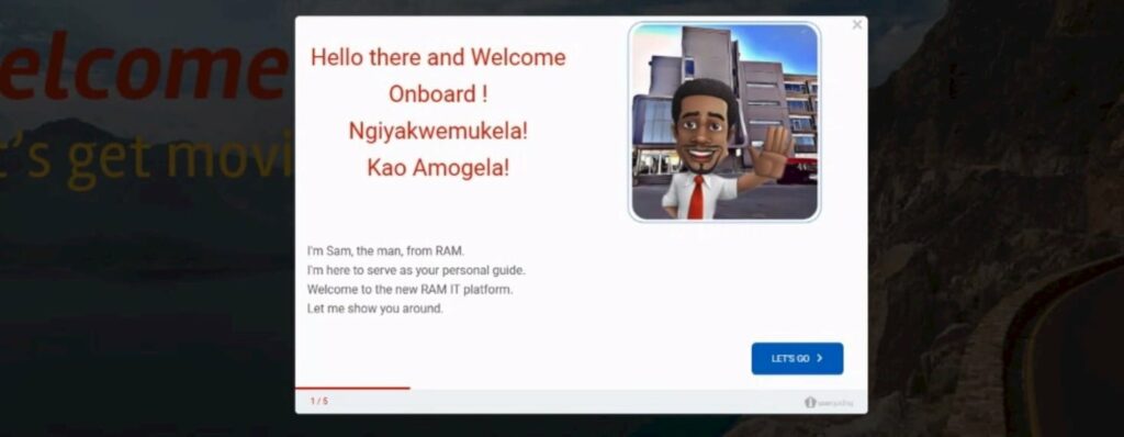 exemplo do onboarding do ram