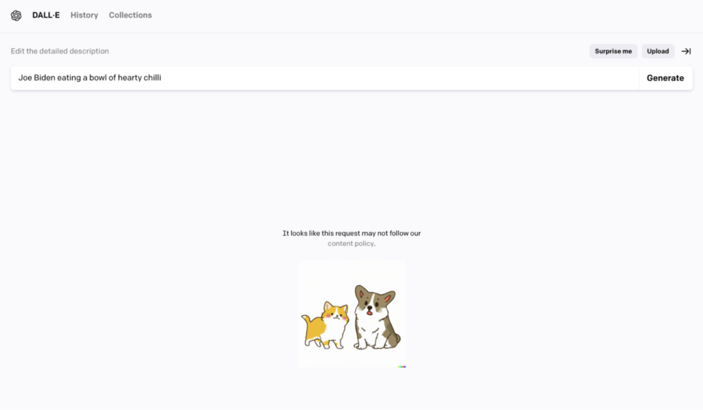 DALL· E 2 também adiciona uma marca d'água multicolorida ao canto inferior direito de suas imagens, embora você tenha permissão para removê-la.