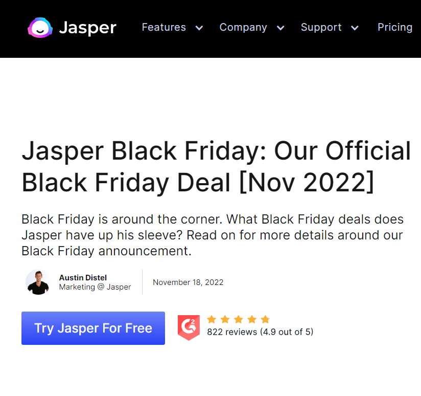 descontos no Jasper para black friday