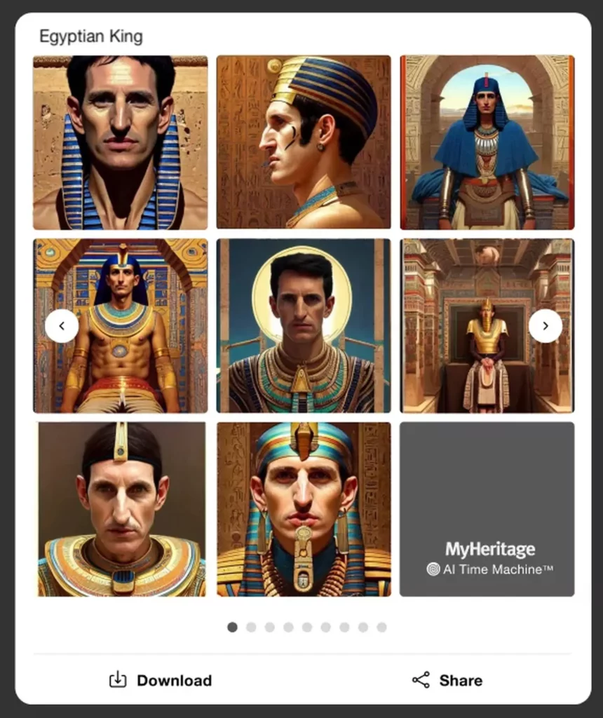 exemplo de imagens do myheritage
