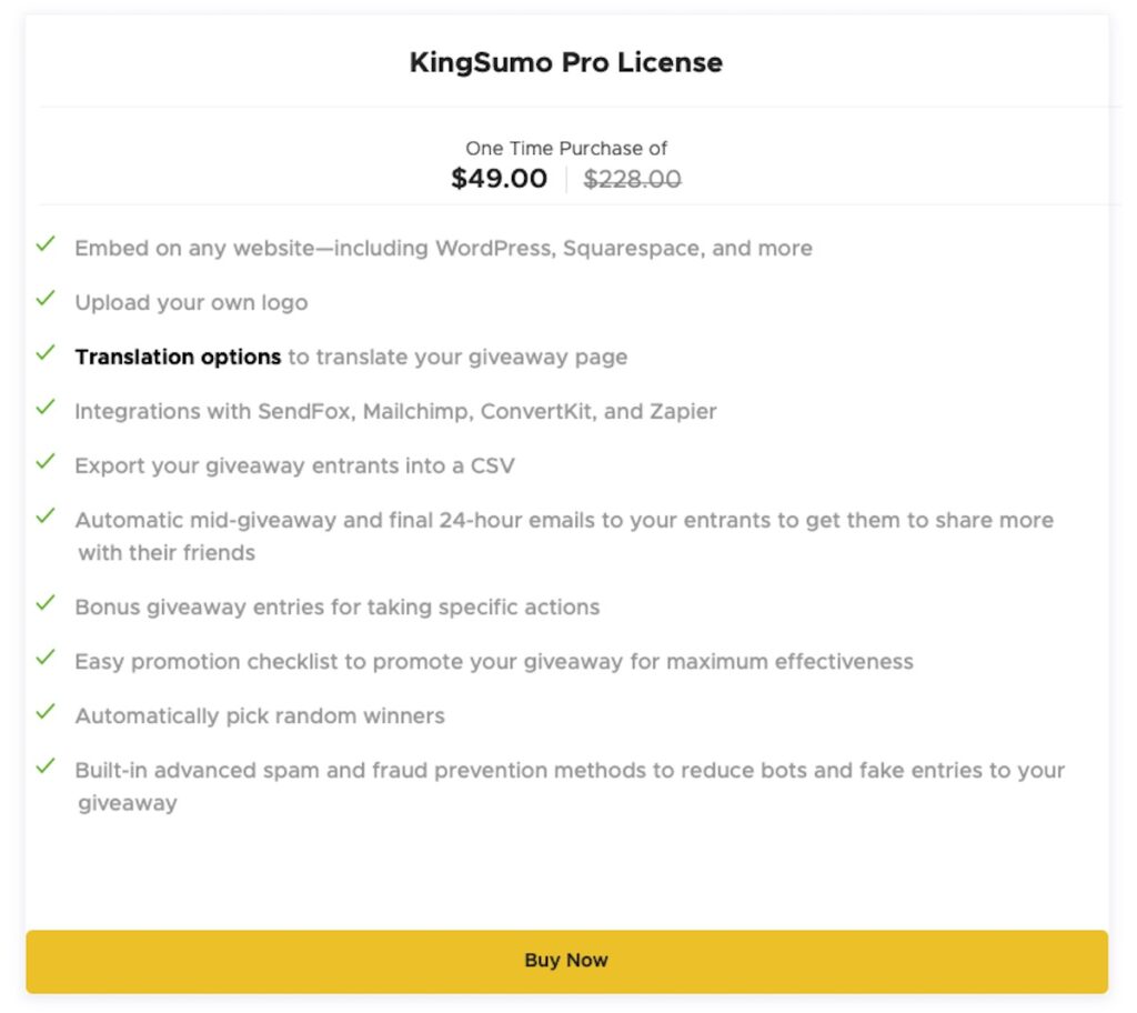 Preço do kingsumo