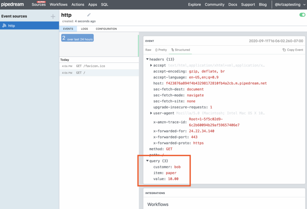 Teste webhooks com RequestBin e Postman