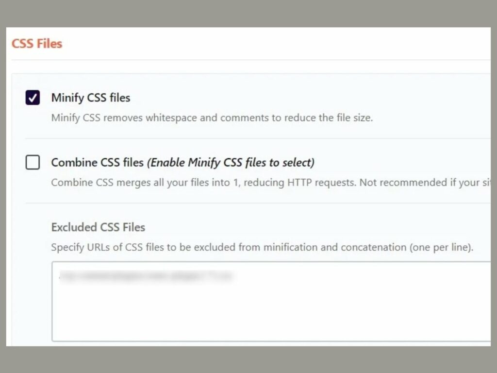 configuração de CSS do wp rocket
