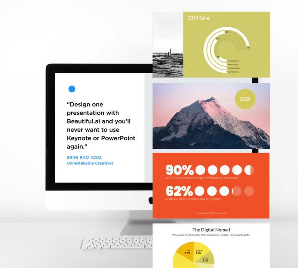Dilemas de design que consumiam muito tempo se tornaram coisa do passado, graças às características simplificadas dos criadores de slides de IA
